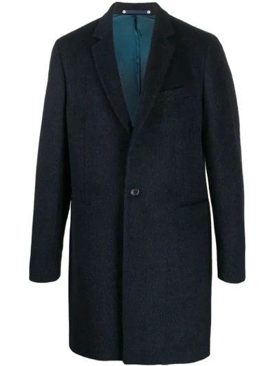Ps By Paul Smith Single Breasted Coat In Blue