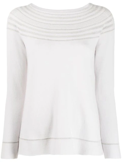 D.exterior Metallic Striped Jumper In White