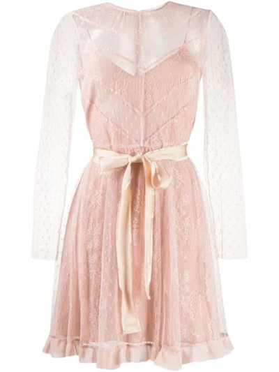 Red Valentino Tulle Lace Dress In Pink | ModeSens