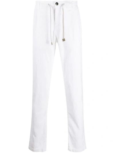 Eleventy Corduroy-effect Straight Trousers In White