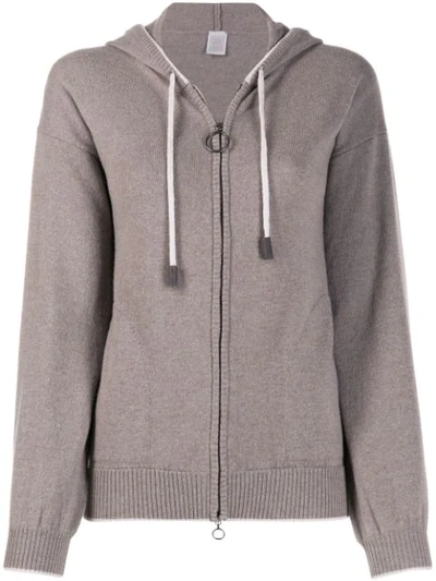 Eleventy Knitted Cashmere Hoodie In Grey