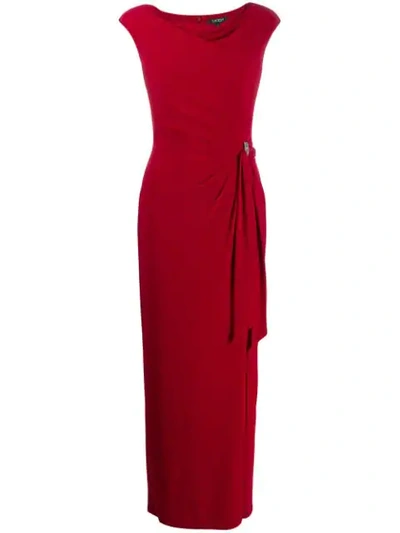Lauren Ralph Lauren Fitted Draped Dress In Red