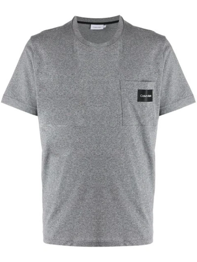 Calvin Klein Logo Pocket T-shirt In Grey