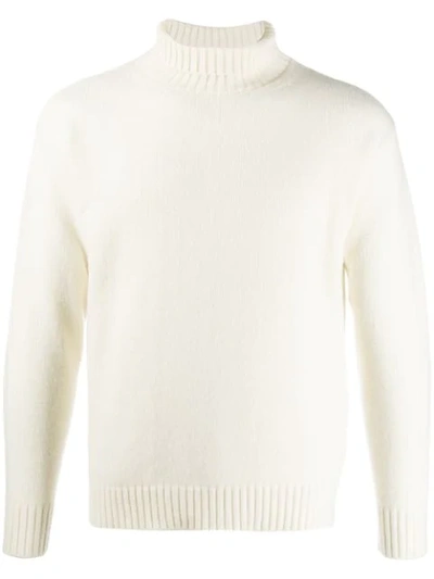 Laneus Rollneck Knit Sweater In Cream