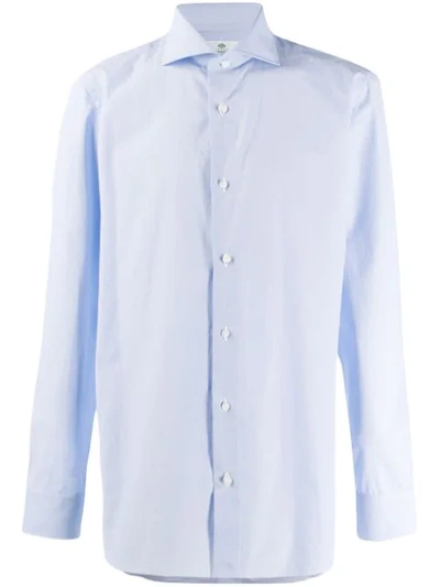 Borrelli Bat-wing Collar Shirt In Blue
