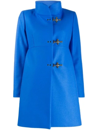 Fay Virginia Lobster-fastening Coat In Blue