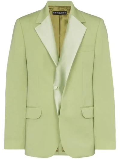 Y/project Opening Ceremony Double Lapel Tuxedo Jacket In Green