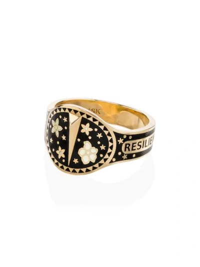 Foundrae 18k Yellow Gold Resilience Ring In Yellow Gold / Black