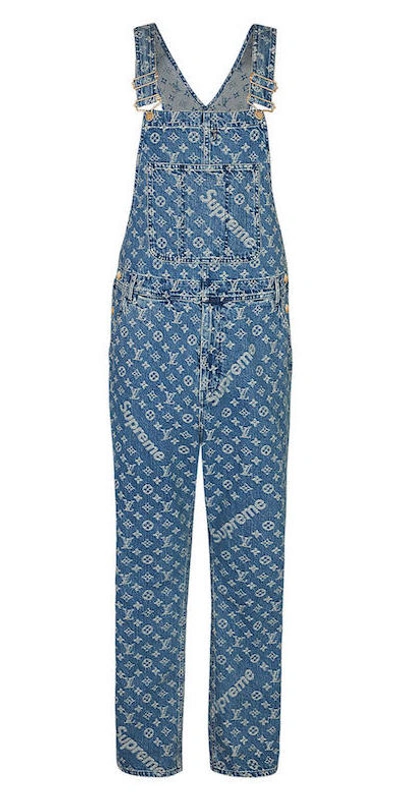 Pre-owned Supreme X Louis Vuitton Jacquard Denim Overalls Blue