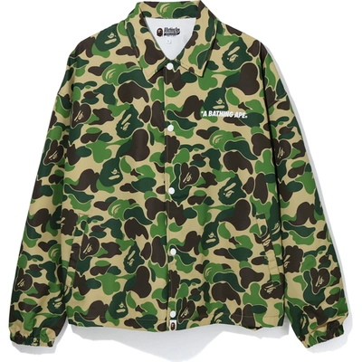 Pre-owned Bape  Abc Camo Relaxed Coach Jacket Green