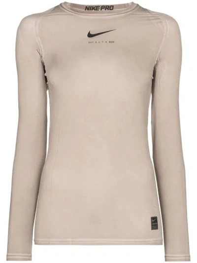 Alyx X Nike Fitted Logo Top In Neutrals