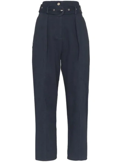 パンツ Low Classic Wide-Leg Cotton Trousers With High Waist And Low Classic High Waist Wide Leg Trousers In Blue | ModeSens