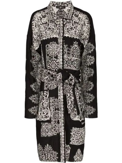 Edward Crutchley Multi-print Coat In Black