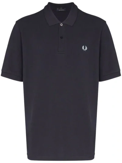 Fred Perry Embroidered Logo Polo Shirt In Blue