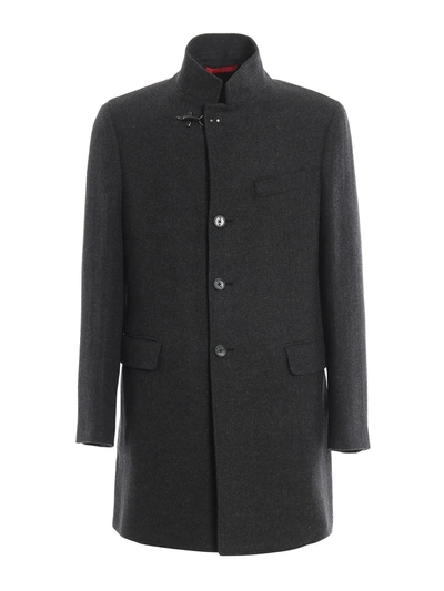 Fay Wool Blend Short Coat In Grey