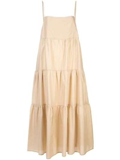 Matteau Tiered Summer Dress In Brown