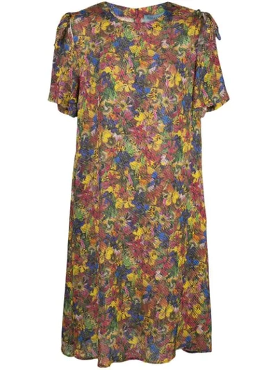Jonathan Cohen Floral Print Dress In Mixed Pressed Floral