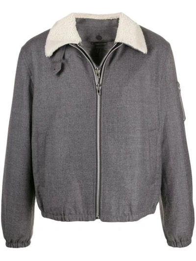 Helmut Lang Layered Contrasting-collar Jacket In Grey