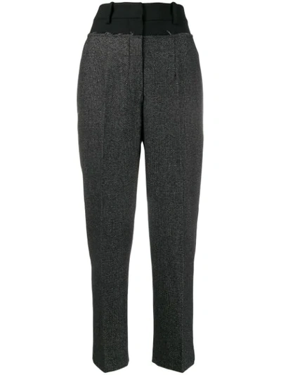 Erika Cavallini Wool Appliqué Tailored Trousers In Black