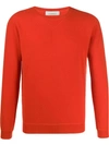Laneus Crew-neck Cashmere Sweater In Orange