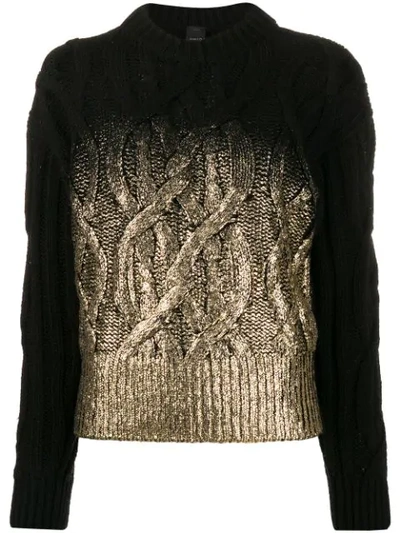 Pinko Cable Knit Jumper In Black