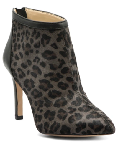 Adrienne Vittadini Women's Nyla Booties Women's Shoes In Flintgrey Black Leopard Print