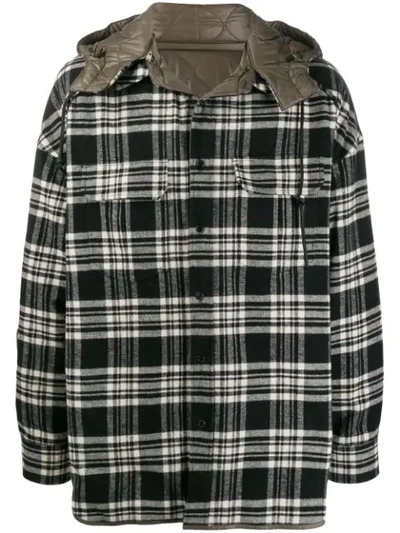 Juunj Hooded Shirt Jacket In White