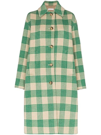 Rejina Pyo Willa Checked Wool-blend Coat In Green