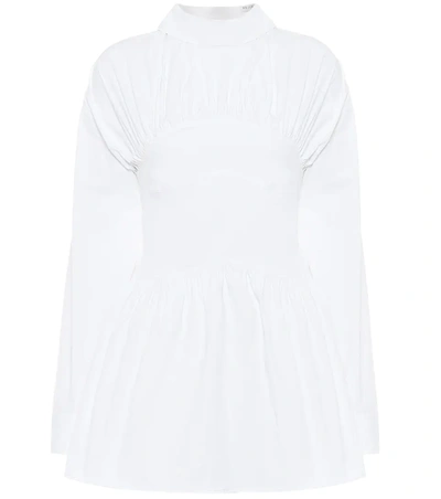 Rejina Pyo Gathered Cotton-blend Poplin Shirt In White