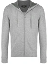 Vince Regular Fit Zip Cashmere Hoodie In H Grey