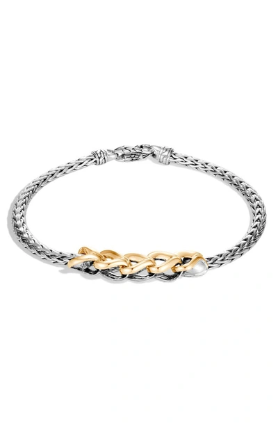 John Hardy Asli Classic Chain Two-tone Link-station Bracelet In Silver/ Gold
