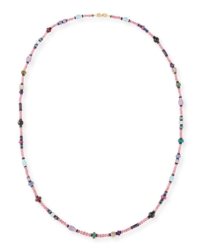 Splendid Company Long Pink Spinel Mixed-stone Necklace, 36"l