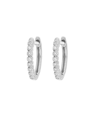 Jude Frances Delicate Provence Champagne Hoop Earrings, White Gold In White/gold