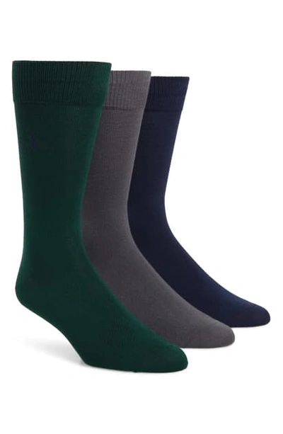 Polo Ralph Lauren Super Soft Flat Knit Socks - Pack Of 3 In Forest