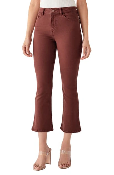 Dl 1961 X Marianna Hewitt Bridget Instasculpt High Waist Crop Bootcut Jeans In Redwood