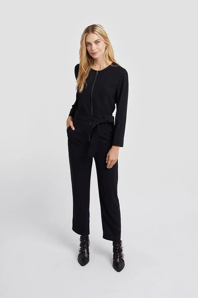 Rebecca Minkoff Clover Belted Zip Jumpsuit In Black