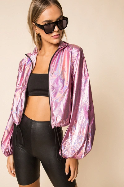 Superdown Jamey Zip Front Jacket In Pink