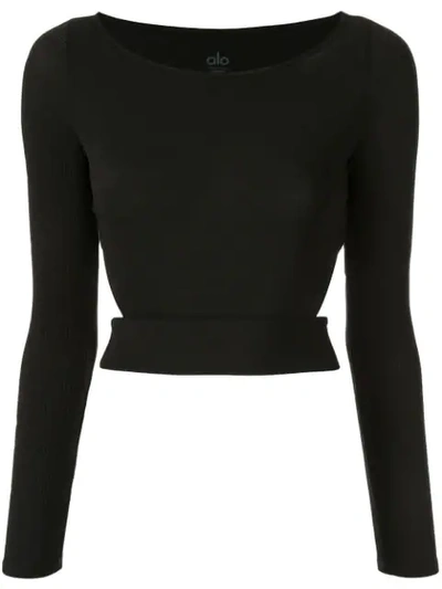 Alo Yoga 'barre' Langarmshirt In Black