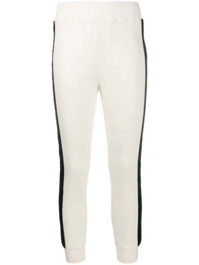 Just Cavalli Textured Side Stripe Track Pants In White