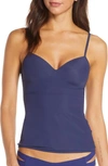 Hanro 'allure' Built-in Bra Camisole In Elegant Blue