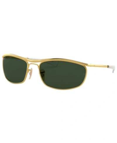 Ray Ban Olympian I Deluxe Sunglasses Gold Frame Green Lenses 62-18