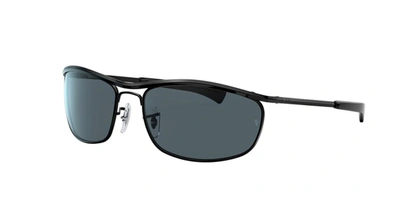 Ray Ban Olympian I Deluxe Sunglasses Black Frame Blue Lenses 62-18