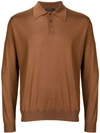 Prada Knitted Polo In Brown