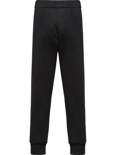 Prada Zipped Cuff Track Trousers In Black