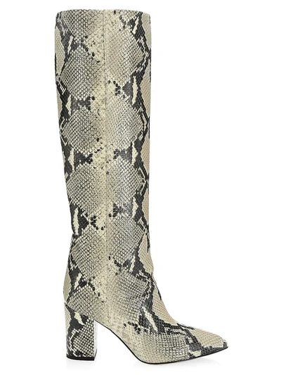 Paris Texas Knee-high Python-embossed Leather Boots In Animal Print