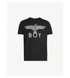 Boy London Metallic Logo-print Cotton-jersey T-shirt In Black White