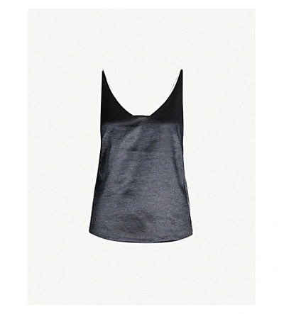 J Brand Lucy Crystal Silk-satin Camisole In Black