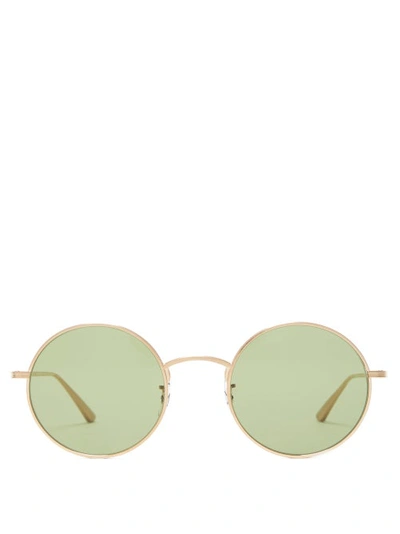 The Row X Oliver Peoples After Midnight Metal Sunglasses In Green