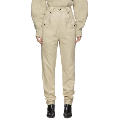 Isabel Marant Yerris Front-pocket Cotton Trousers In 90be Beige