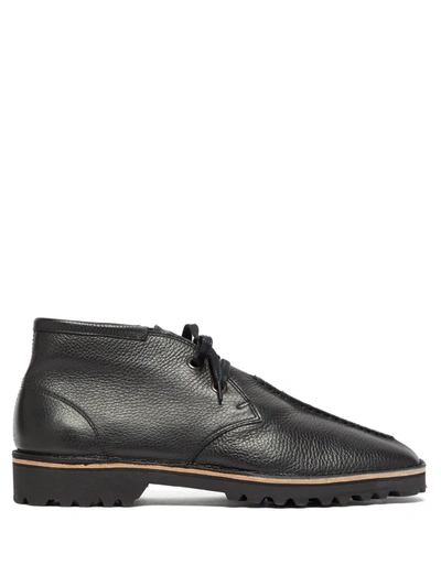 Lemaire Grained-leather Desert Boots In Black